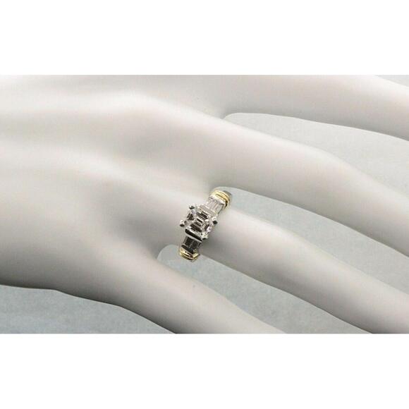 Estate Platinum Emerald Diamond Engagement Ring 1.25 TCW Dis - Picture 6 of 6